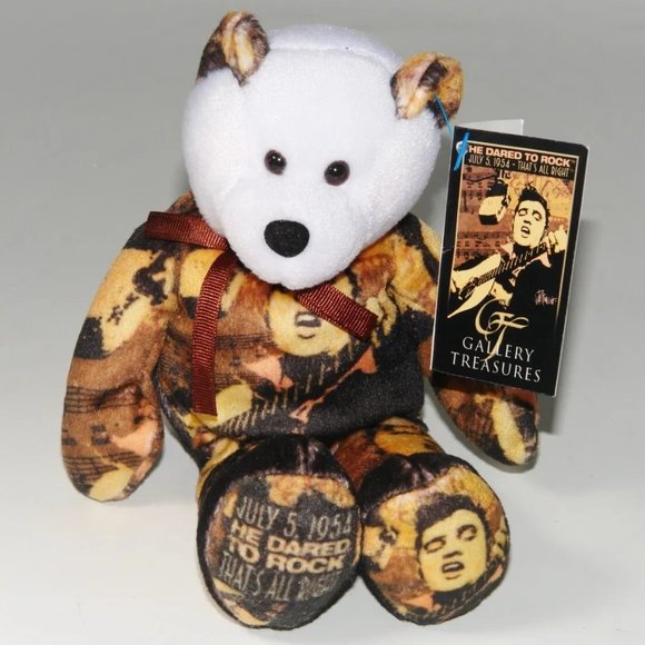 Gallery Treasures Other - ELVIS PRESLEY HE DARED TO ROCK 07/05/54 GALLERY TREASURES BEANIE BEAR - LIMITED